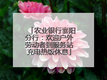 农业银行襄阳分行：欢迎户外劳动者到服务站充电热饭休息