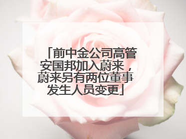 前中金公司高管安国邦加入蔚来，蔚来另有两位董事发生人员变更