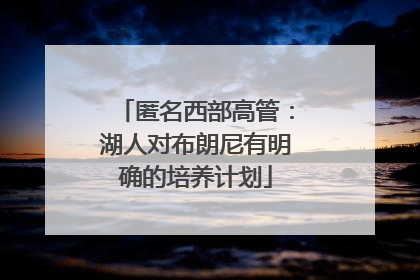 匿名西部高管：湖人对布朗尼有明确的培养计划