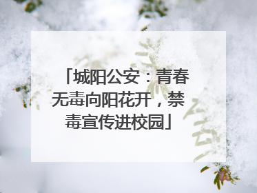 城阳公安：青春无毒向阳花开，禁毒宣传进校园