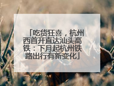 吃货狂喜，杭州西首开直达汕头高铁：下月起杭州铁路出行有新变化