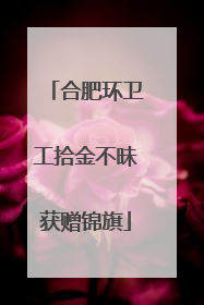 合肥环卫工拾金不昧获赠锦旗