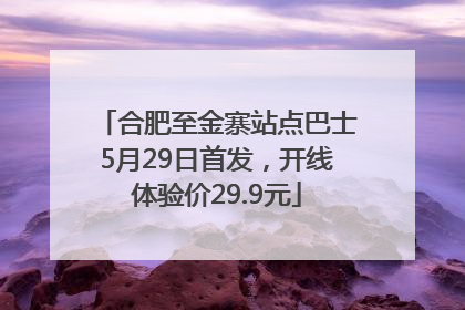 合肥至金寨站点巴士5月29日首发，开线体验价29.9元