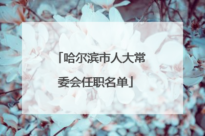 哈尔滨市人大常委会任职名单