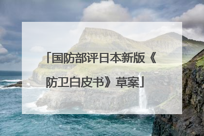 国防部评日本新版《防卫白皮书》草案