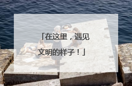 在这里，遇见文明的样子！