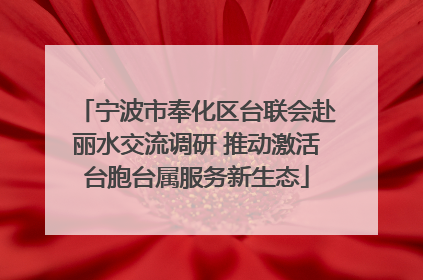 宁波市奉化区台联会赴丽水交流调研 推动激活台胞台属服务新生态