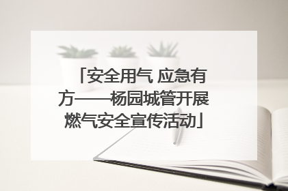 安全用气 应急有方——杨园城管开展燃气安全宣传活动