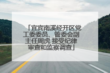 宜宾南溪经开区党工委委员、管委会副主任周虎 接受纪律审查和监察调查