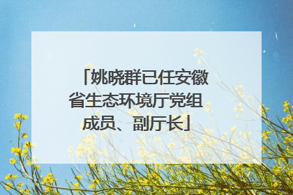 姚晓群已任安徽省生态环境厅党组成员、副厅长