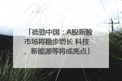 德勤中国：A股新股市场将稳步增长 科技、新能源等将成亮点