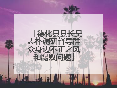 德化县县长吴志朴调研督导群众身边不正之风和腐败问题