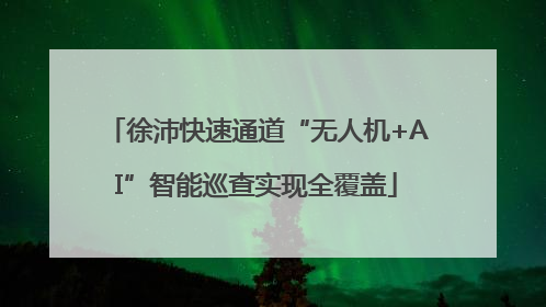 徐沛快速通道“无人机+AI”智能巡查实现全覆盖
