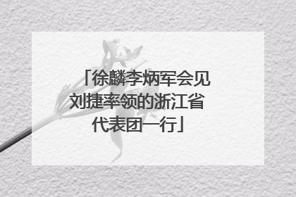 徐麟李炳军会见刘捷率领的浙江省代表团一行