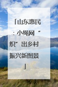 山东惠民：小绳网“织”出乡村振兴新图景