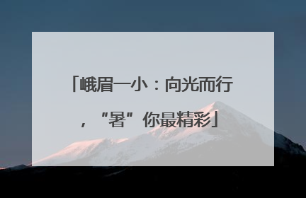 峨眉一小：向光而行，“暑”你最精彩