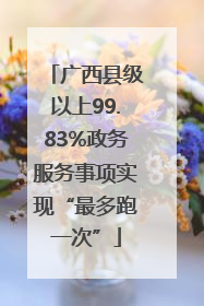 广西县级以上99.83%政务服务事项实现“最多跑一次”