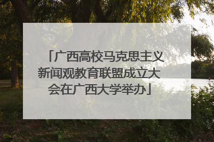 广西高校马克思主义新闻观教育联盟成立大会在广西大学举办