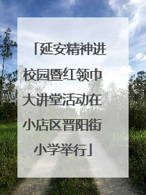 延安精神进校园暨红领巾大讲堂活动在小店区晋阳街小学举行