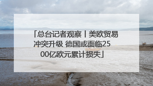 总台记者观察丨美欧贸易冲突升级 德国或面临2500亿欧元累计损失