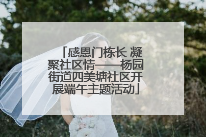 感恩门栋长 凝聚社区情——杨园街道四美塘社区开展端午主题活动