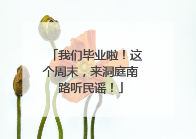 我们毕业啦！这个周末，来洞庭南路听民谣！