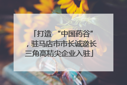 打造 “中国药谷”，驻马店市市长诚邀长三角高精尖企业入驻