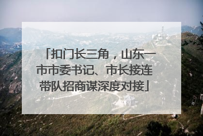 扣门长三角，山东一市市委书记、市长接连带队招商谋深度对接
