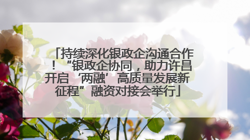 持续深化银政企沟通合作！“银政企协同，助力许昌开启‘两融’高质量发展新征程”融资对接会举行
