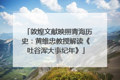 敦煌文献映照青海历史：黄维忠教授解读《吐谷浑大事纪年》