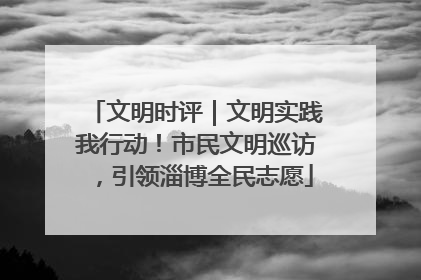 文明时评｜文明实践我行动！市民文明巡访，引领淄博全民志愿