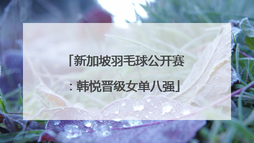 新加坡羽毛球公开赛：韩悦晋级女单八强