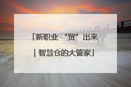 新职业 “贸”出来｜智慧仓的大管家