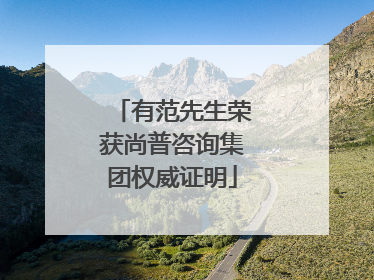 有范先生荣获尚普咨询集团权威证明