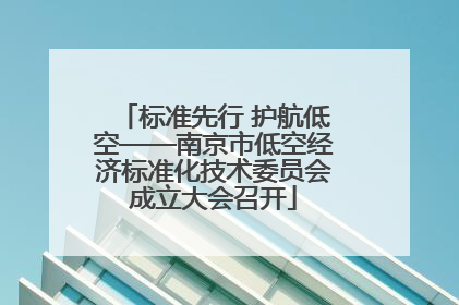 标准先行 护航低空——南京市低空经济标准化技术委员会成立大会召开