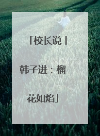 校长说丨韩子进：榴花如焰