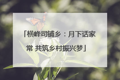 横峰司铺乡：月下话家常 共筑乡村振兴梦