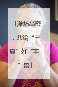 潍坊高密：共绘“三夏”好“丰”景