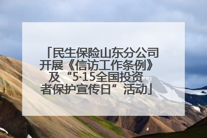 民生保险山东分公司开展《信访工作条例》及“5·15全国投资者保护宣传日”活动