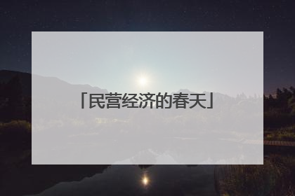 民营经济的春天
