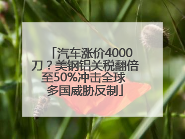 汽车涨价4000刀？美钢铝关税翻倍至50%冲击全球 多国威胁反制