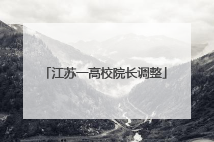 江苏一高校院长调整