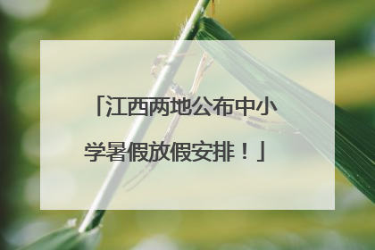 江西两地公布中小学暑假放假安排！