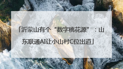 沂蒙山有个“数字桃花源”：山东联通AI让小山村C位出道