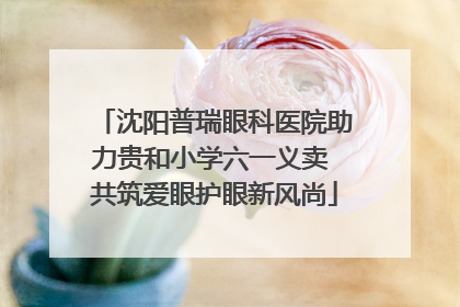 沈阳普瑞眼科医院助力贵和小学六一义卖 共筑爱眼护眼新风尚