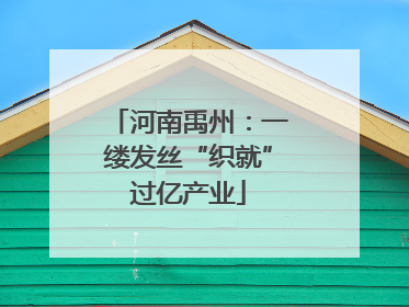 河南禹州：一缕发丝“织就”过亿产业