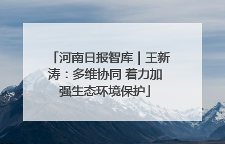 河南日报智库｜王新涛：多维协同 着力加强生态环境保护