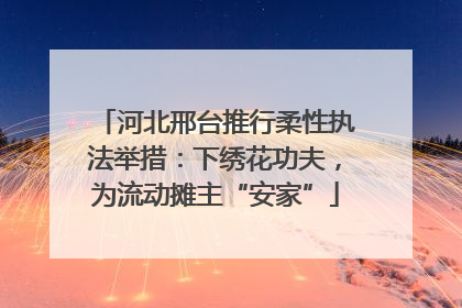 河北邢台推行柔性执法举措：下绣花功夫，为流动摊主“安家”