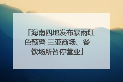 海南四地发布暴雨红色预警 三亚商场、餐饮场所暂停营业