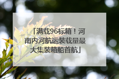 满载96标箱！河南内河航运装载量最大集装箱船首航